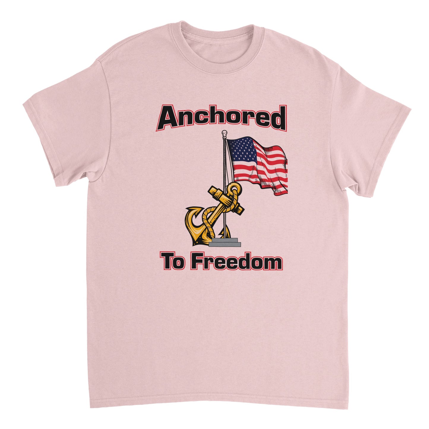 Heavyweight Unisex Crewneck T-shirt - Anchored to Freedom New