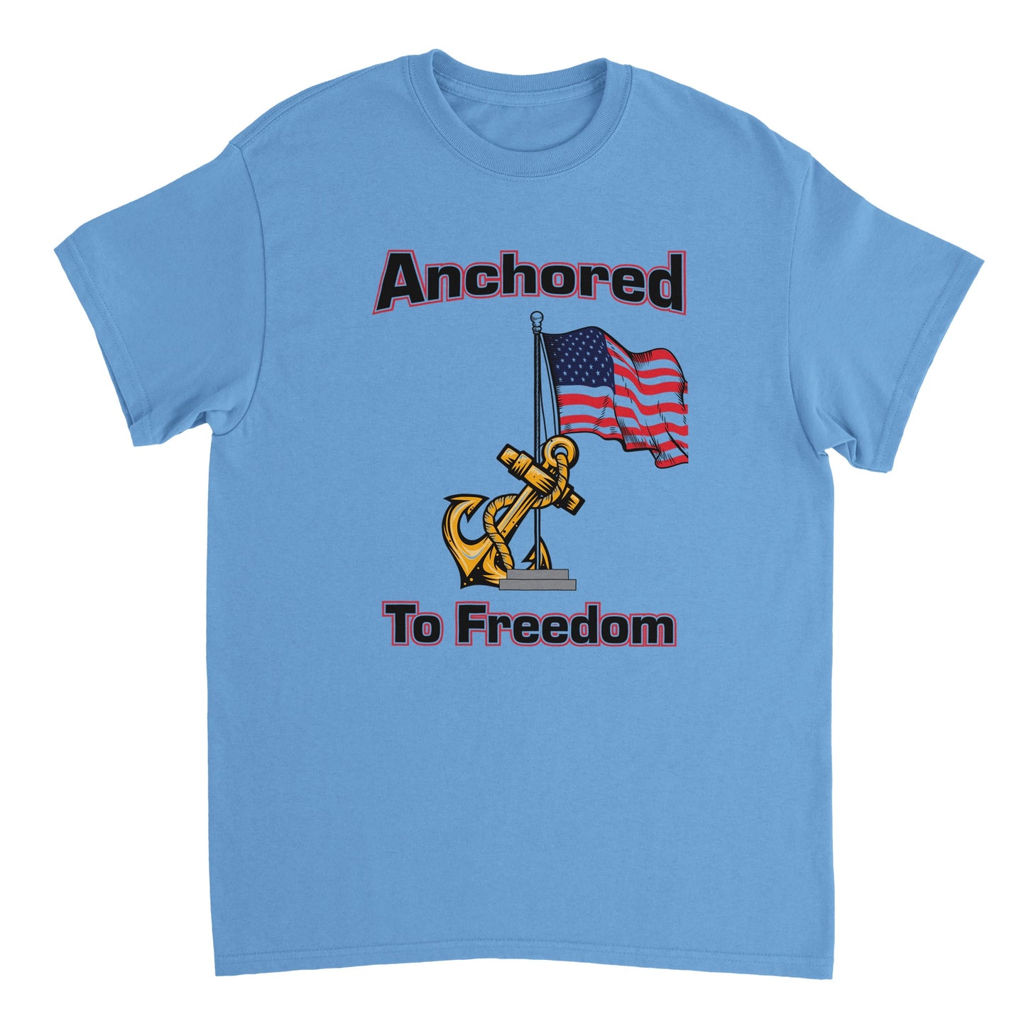 Heavyweight Unisex Crewneck T-shirt - Anchored to Freedom New