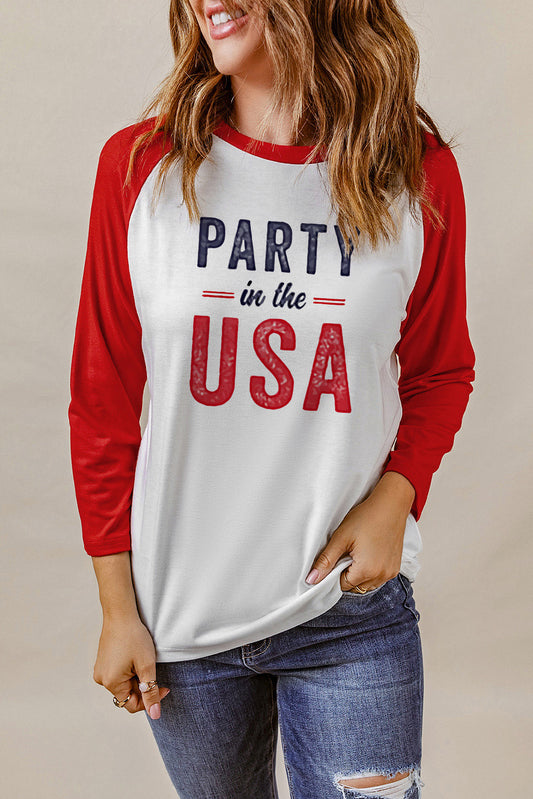 USA Graphic Raglan Sleeve Tee