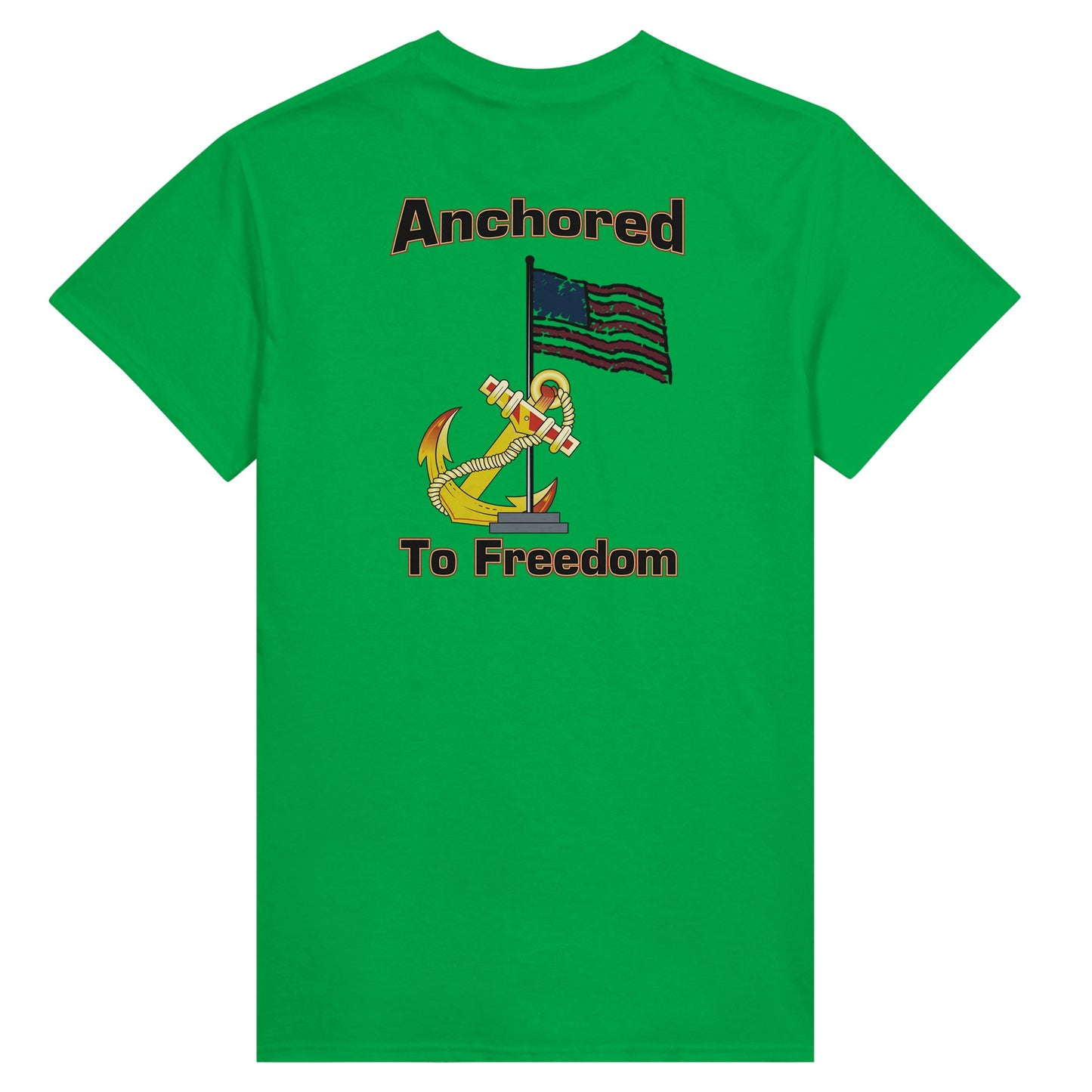 Heavyweight Womens Crewneck T-shirt - Anchored to Freedom new