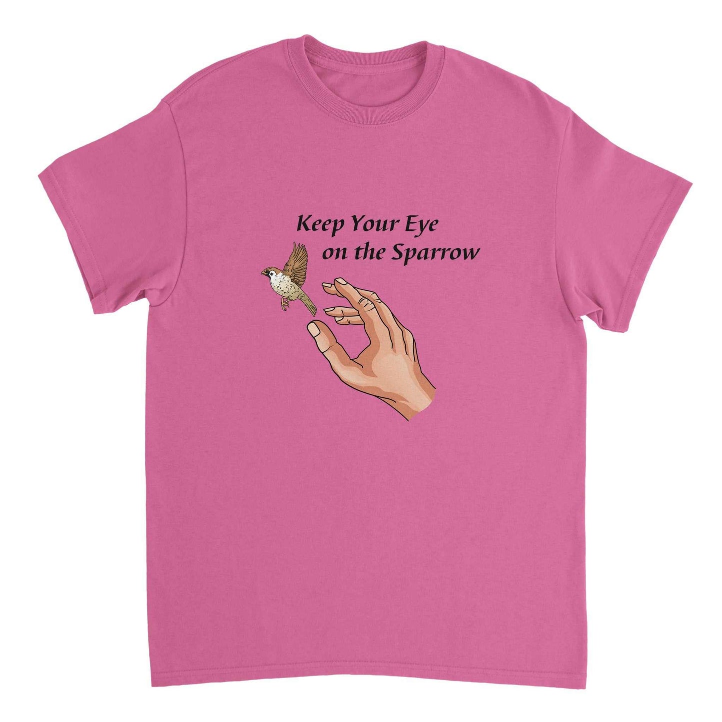 Heavyweight Unisex Crewneck T-shirt - Eyes on the Sparrow