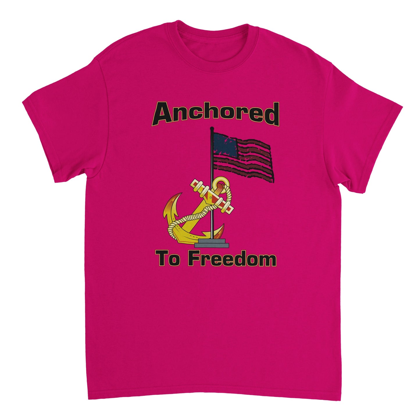 Heavyweight Unisex Crewneck T-shirt - Anchored to Freedom new