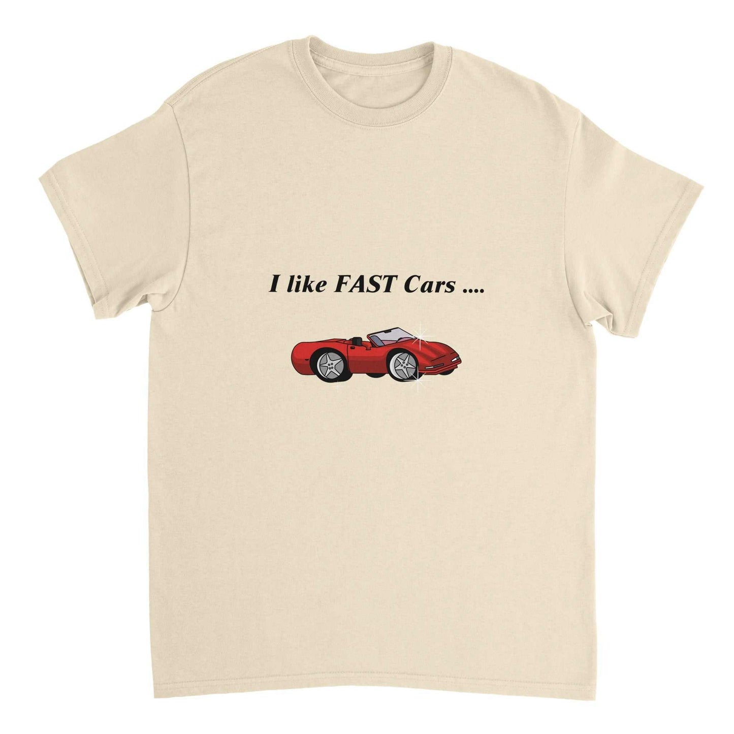 Heavyweight Unisex Crewneck T-shirt - I like Fast Cars