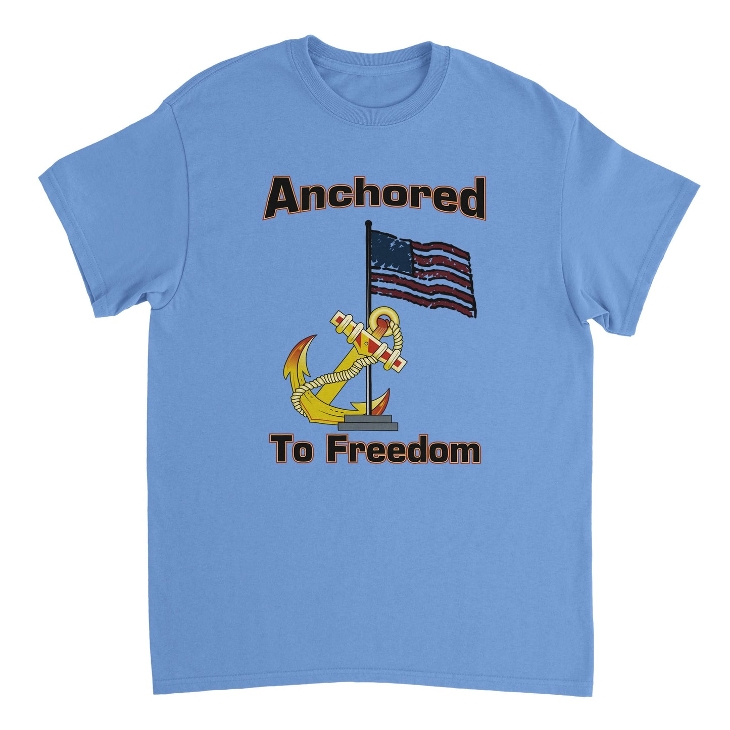 Heavyweight Unisex Crewneck T-shirt - Anchored to Freedom new