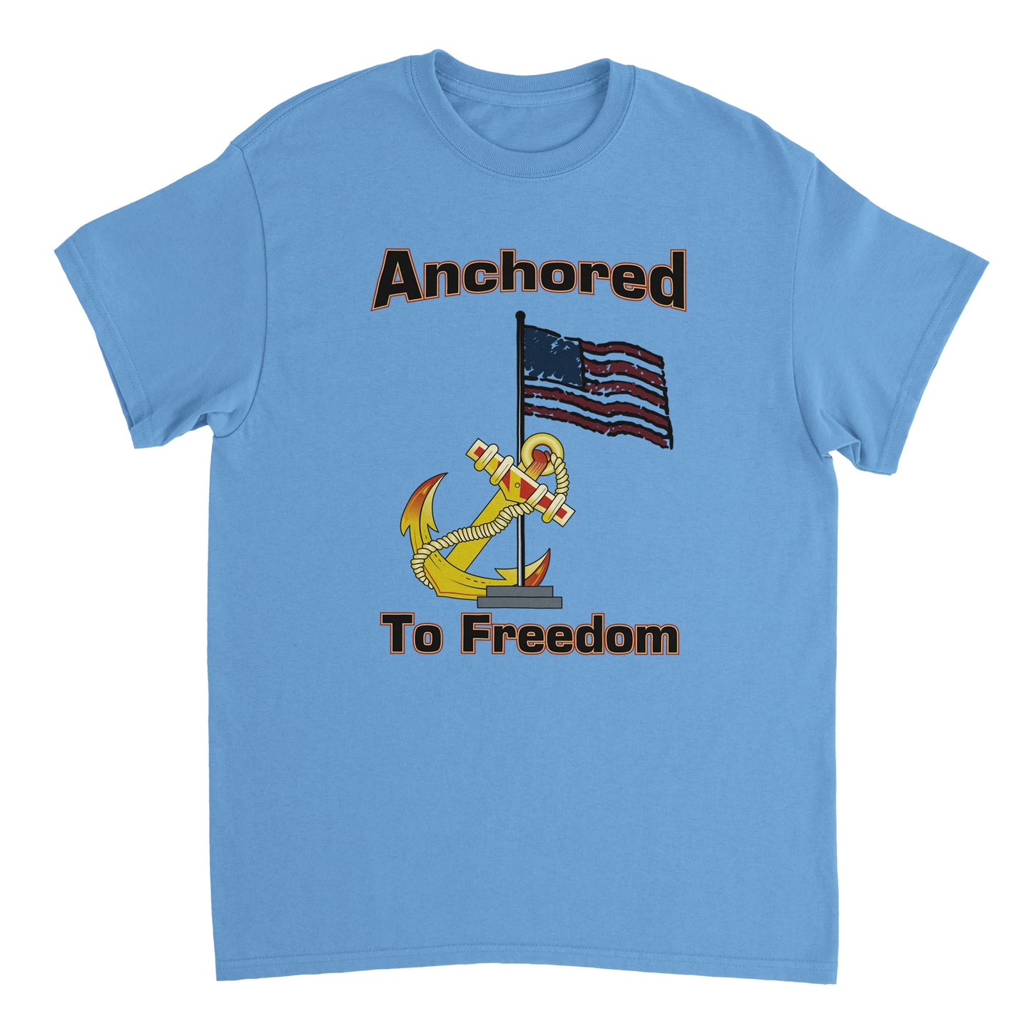 Heavyweight Unisex Crewneck T-shirt - Anchored to Freedom new