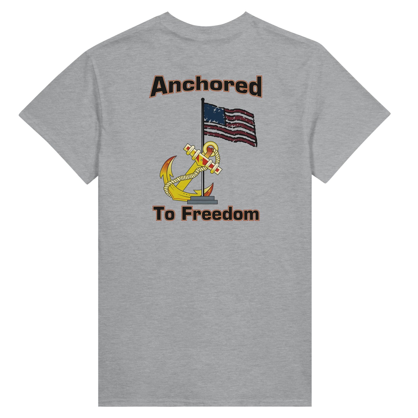 Heavyweight Womens Crewneck T-shirt - Anchored to Freedom new