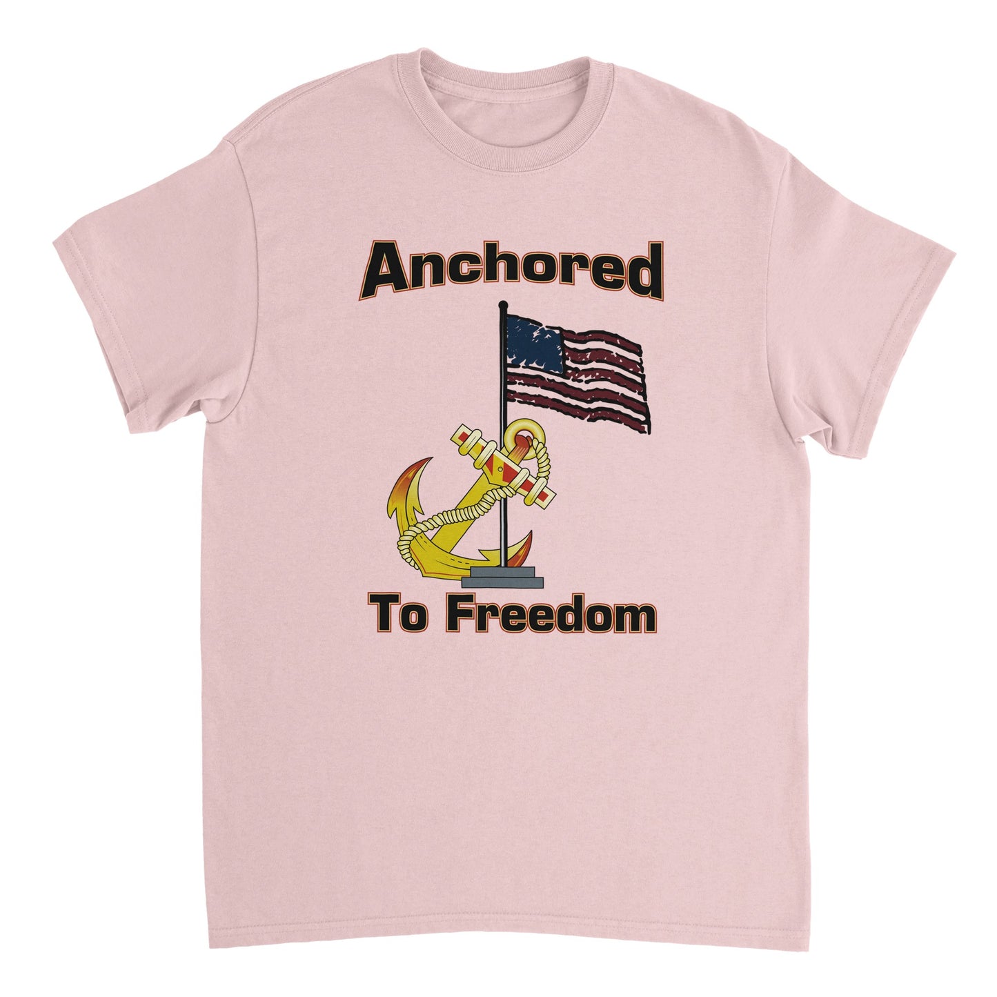 Heavyweight Unisex Crewneck T-shirt - Anchored to Freedom new