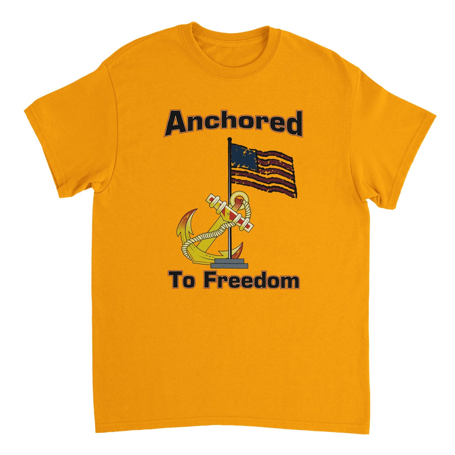 Heavyweight Unisex Crewneck T-shirt - Anchored to Freedom new