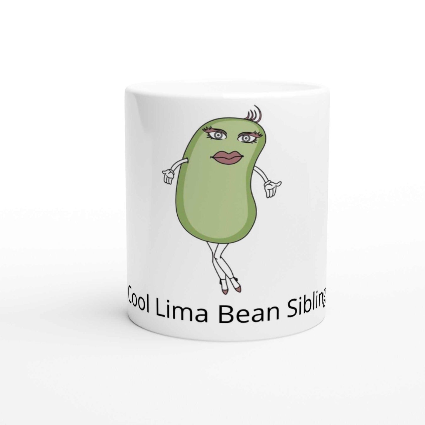 White 11oz Ceramic Mug - Cool Lima Bean Sibling