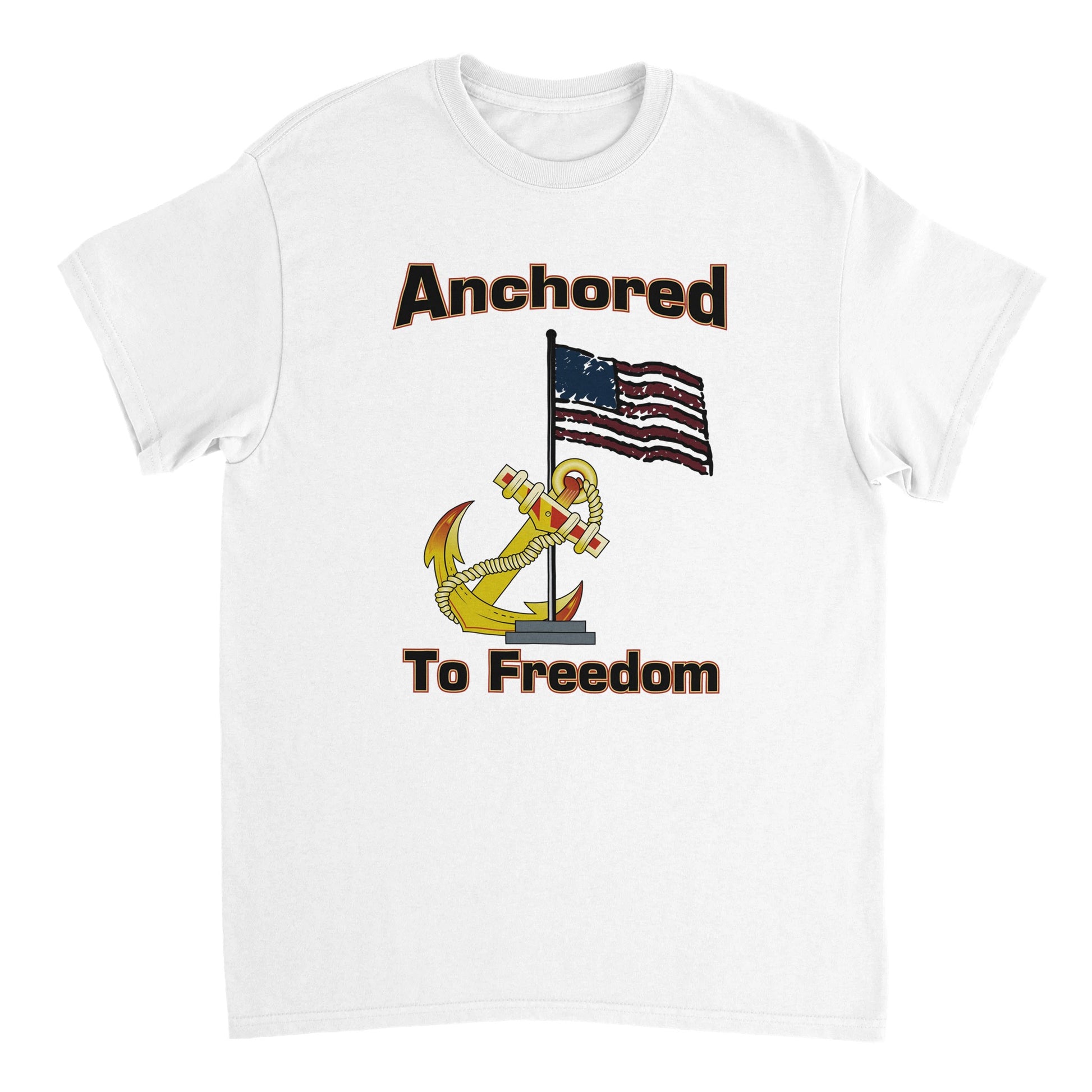 Heavyweight Unisex Crewneck T-shirt - Anchored to Freedom new