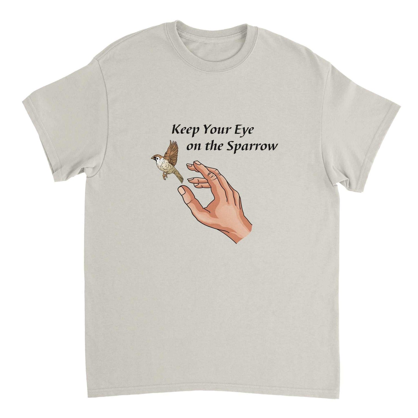 Heavyweight Unisex Crewneck T-shirt - Eyes on the Sparrow
