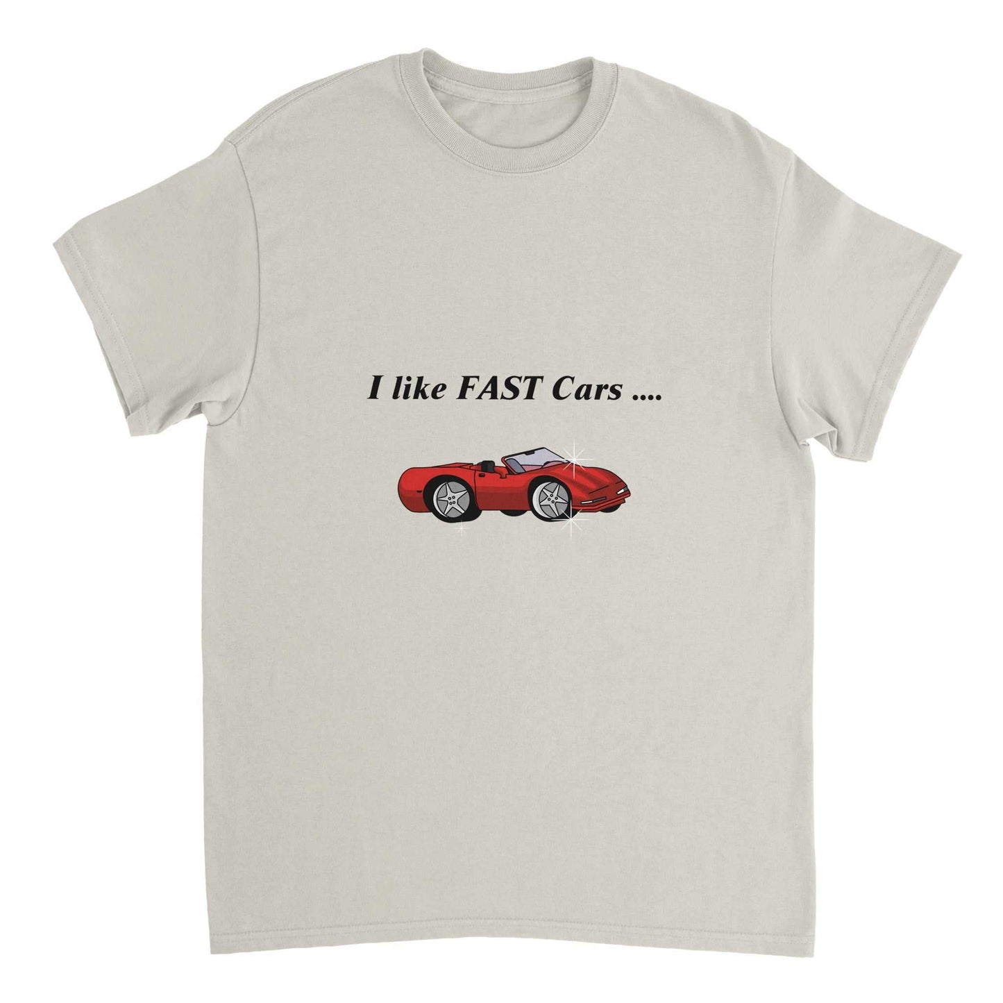 Heavyweight Unisex Crewneck T-shirt - I like Fast Cars