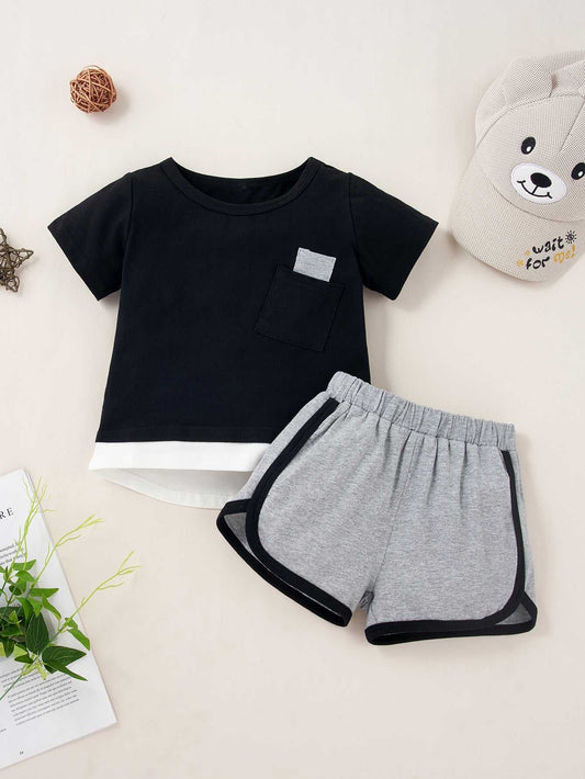 Round Neck Short Sleeve T-Shirt and Shorts Set