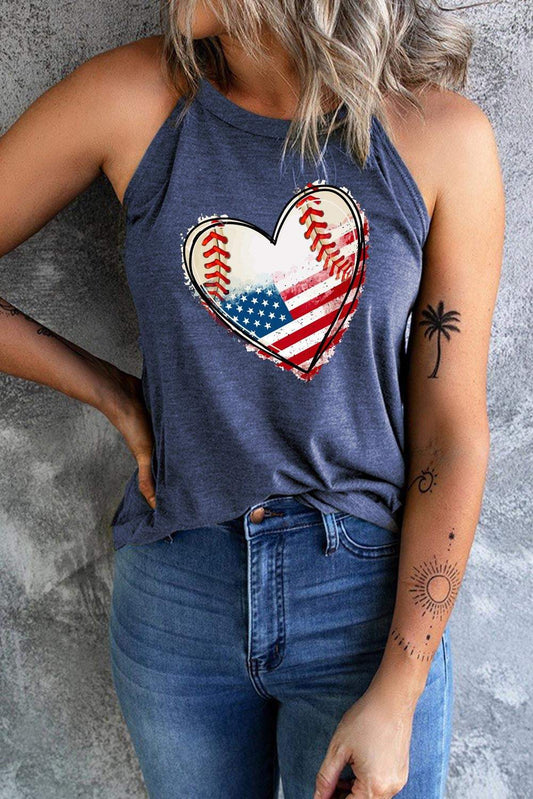 Flag Heart Graphic Tank