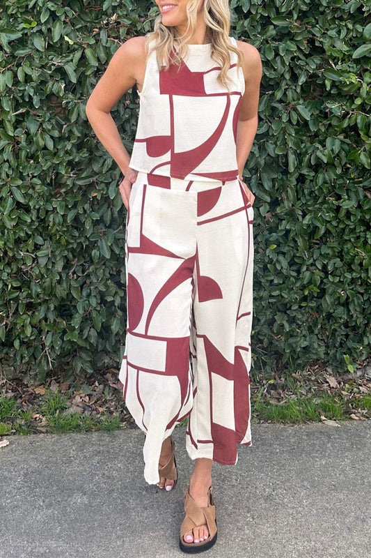 Printed Round Neck Tank