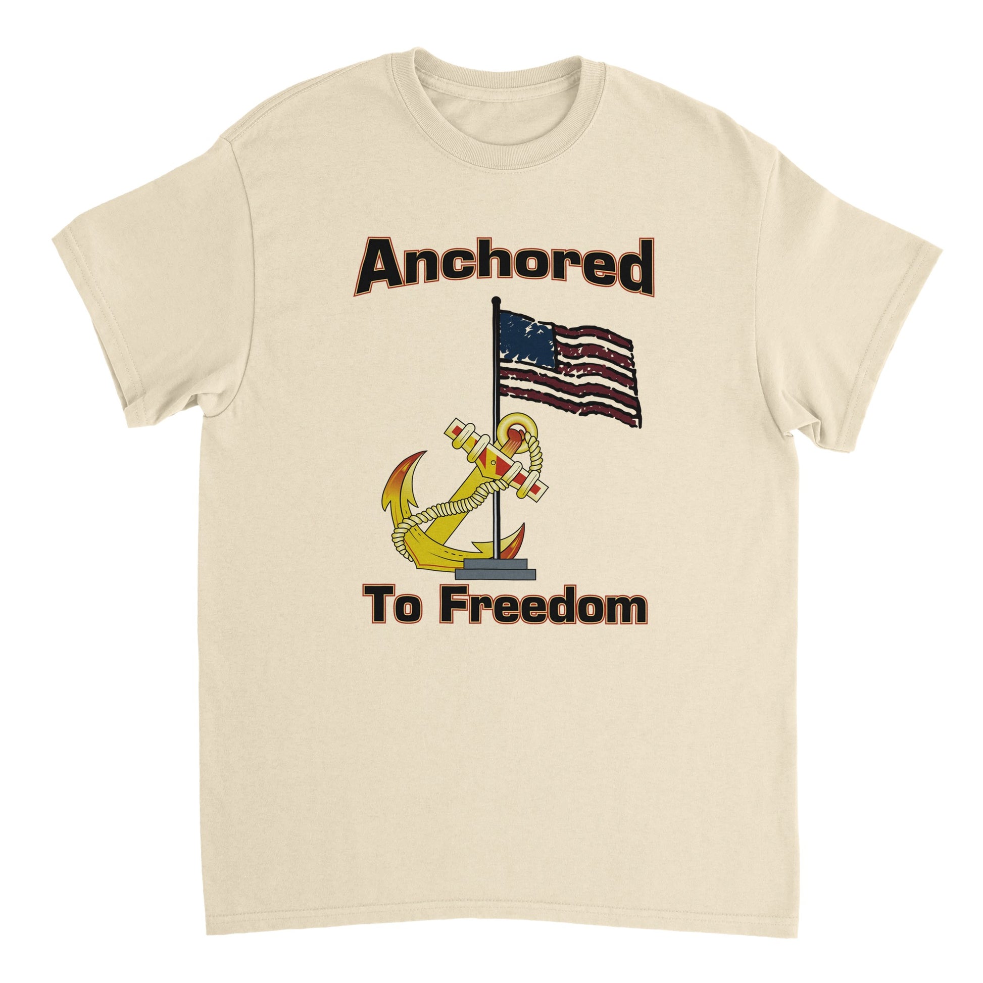 Heavyweight Unisex Crewneck T-shirt - Anchored to Freedom new