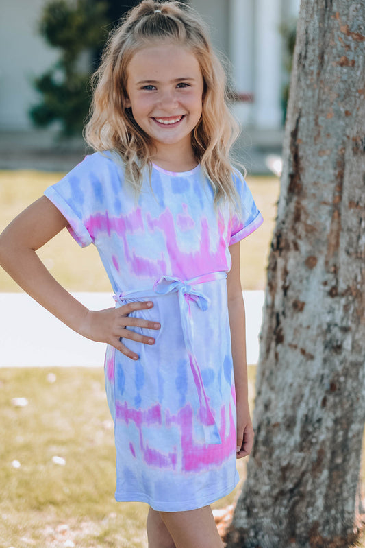 Girls Tie-Dye Belted