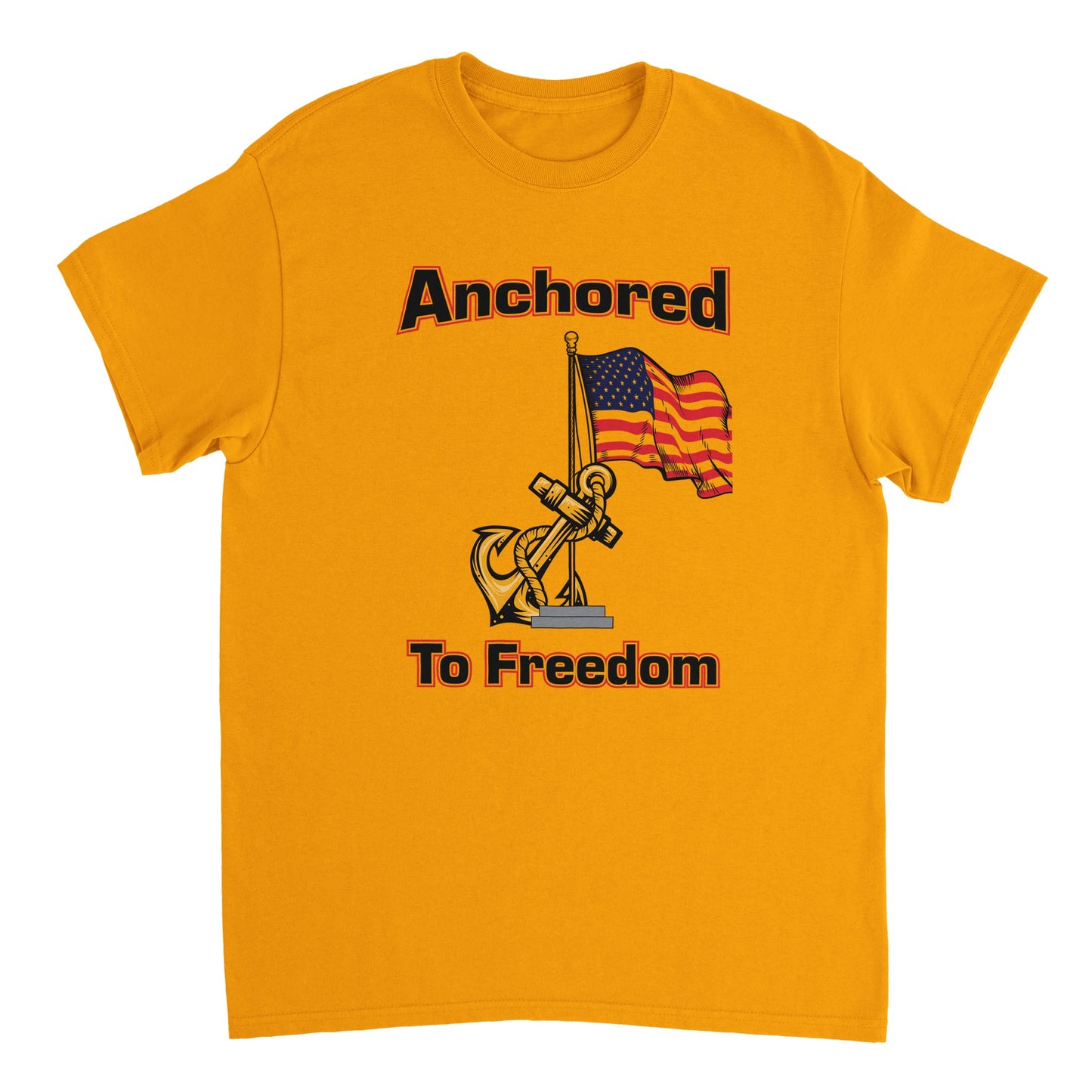 Heavyweight Unisex Crewneck T-shirt - Anchored to Freedom New