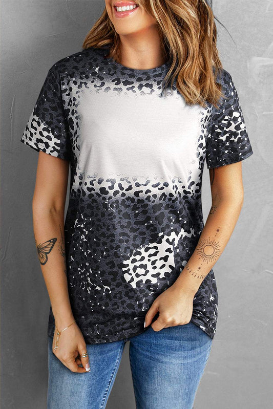 Leopard Round Neck Short Sleeve