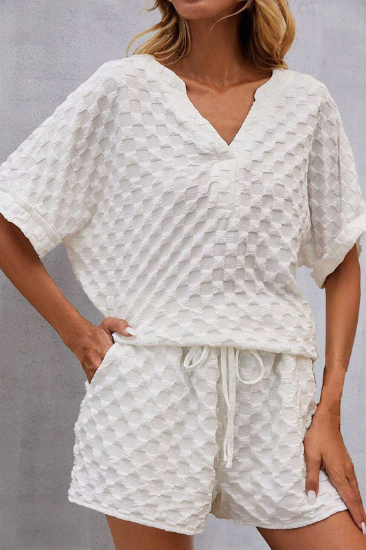 Notched Half Sleeve Top