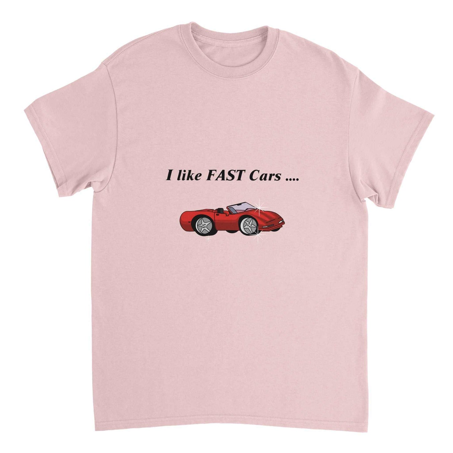 Heavyweight Unisex Crewneck T-shirt - I like Fast Cars