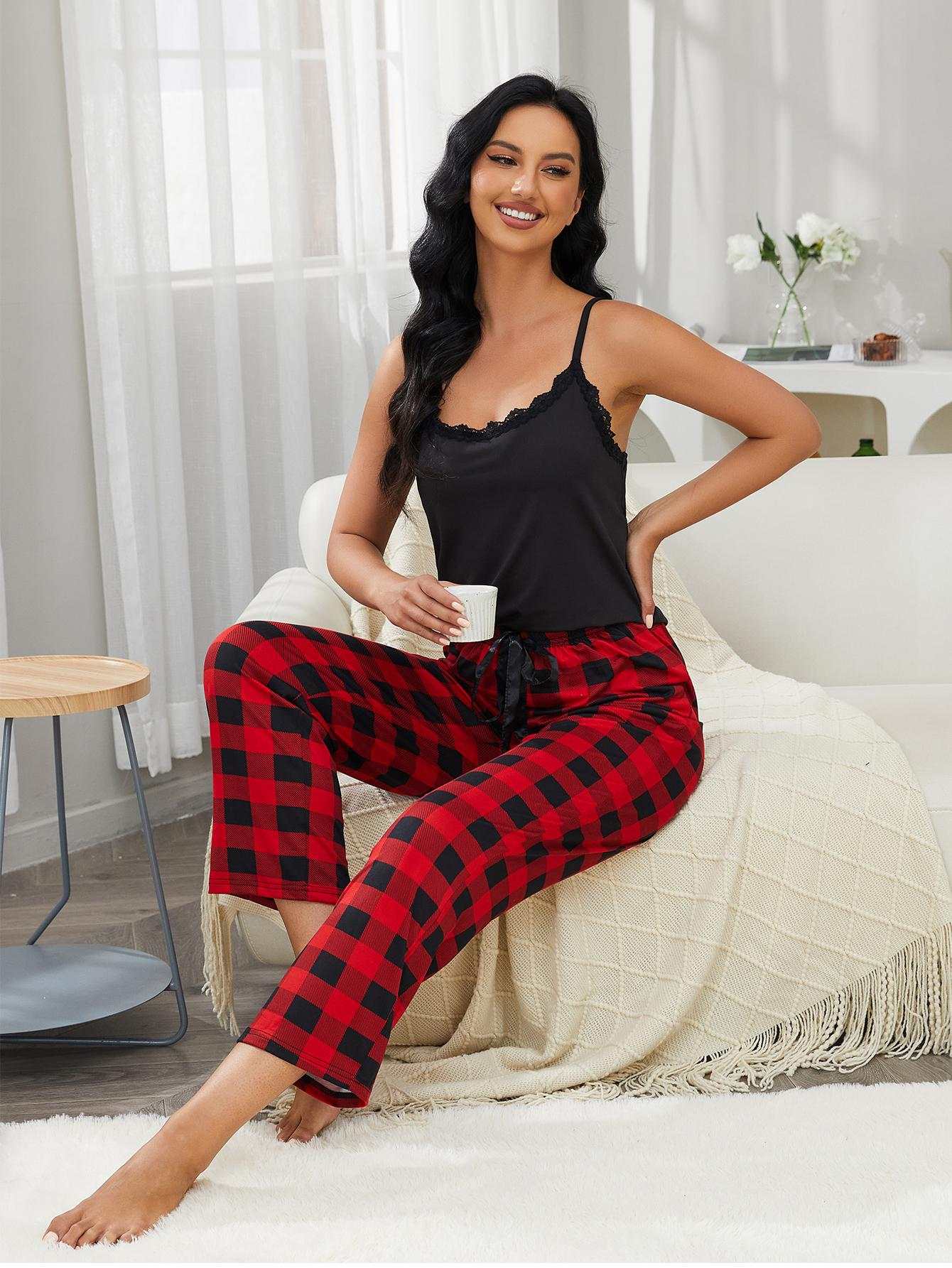 Plaid Pants Lounge Set