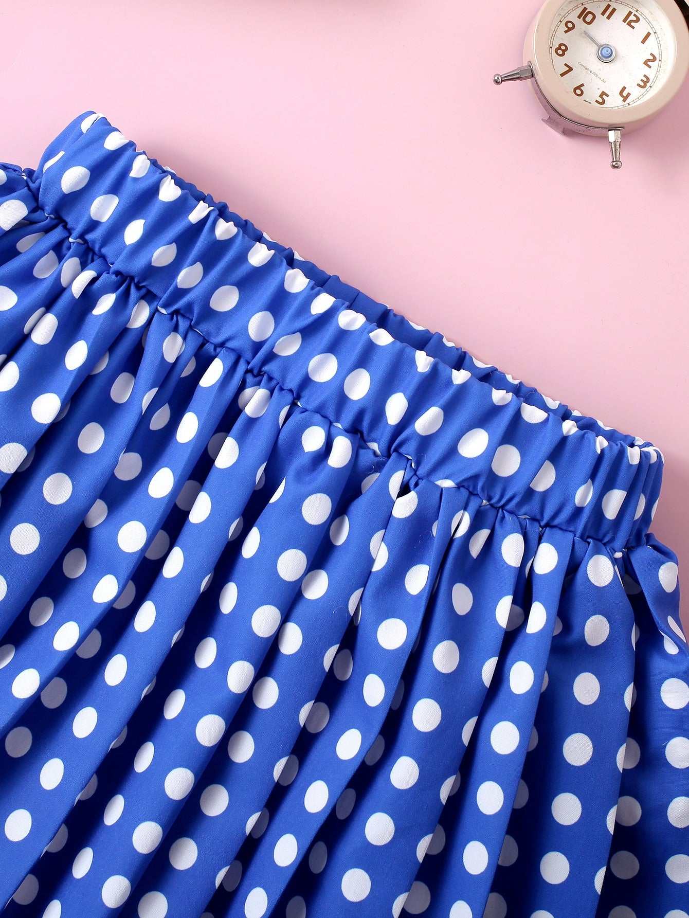 Polka Dot Pleated Skirt Set