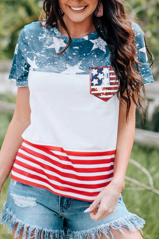 Flag Round Neck Short Sleeve