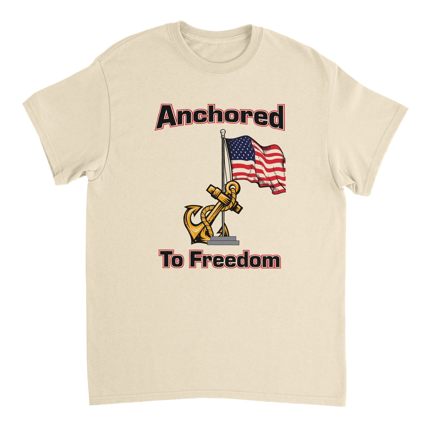 Heavyweight Unisex Crewneck T-shirt - Anchored to Freedom New