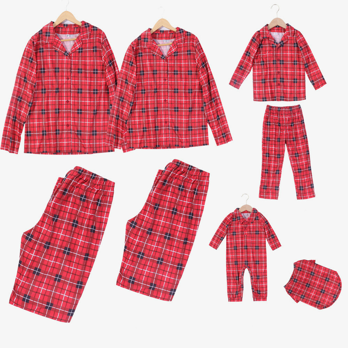 Men Plaid Collared Neck Shirt and Pants Set