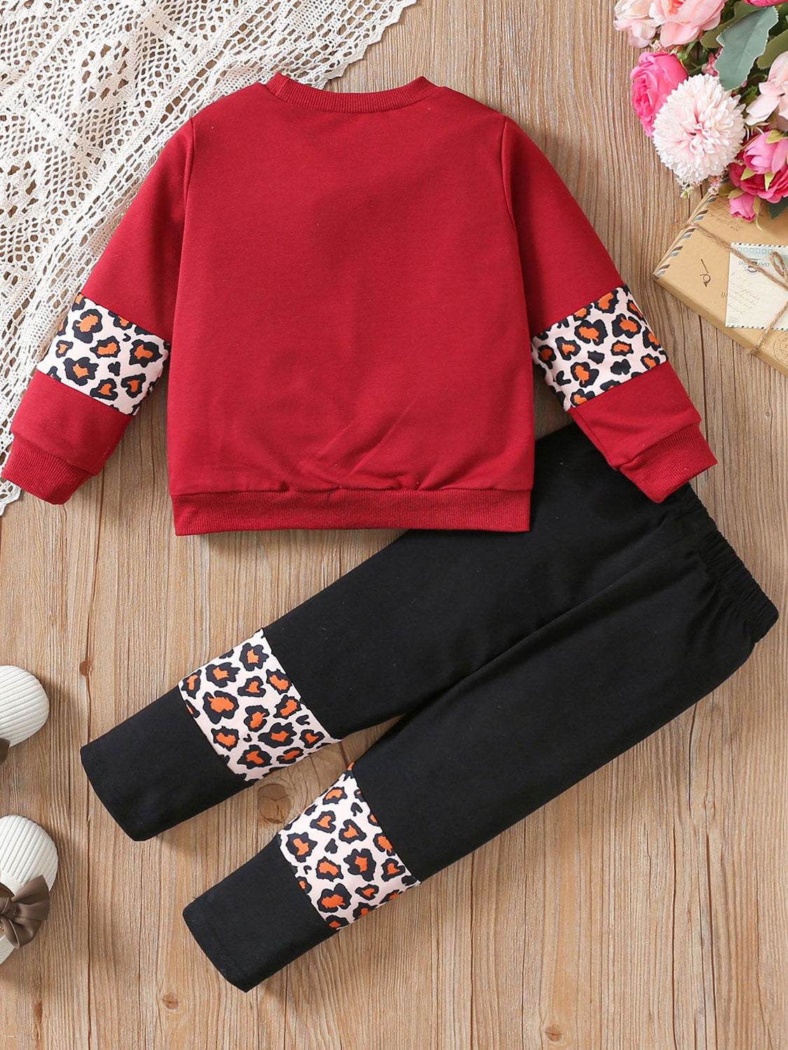 WORLD Leopard Top DADDY'S GIRL MOMMY'S Pants Set