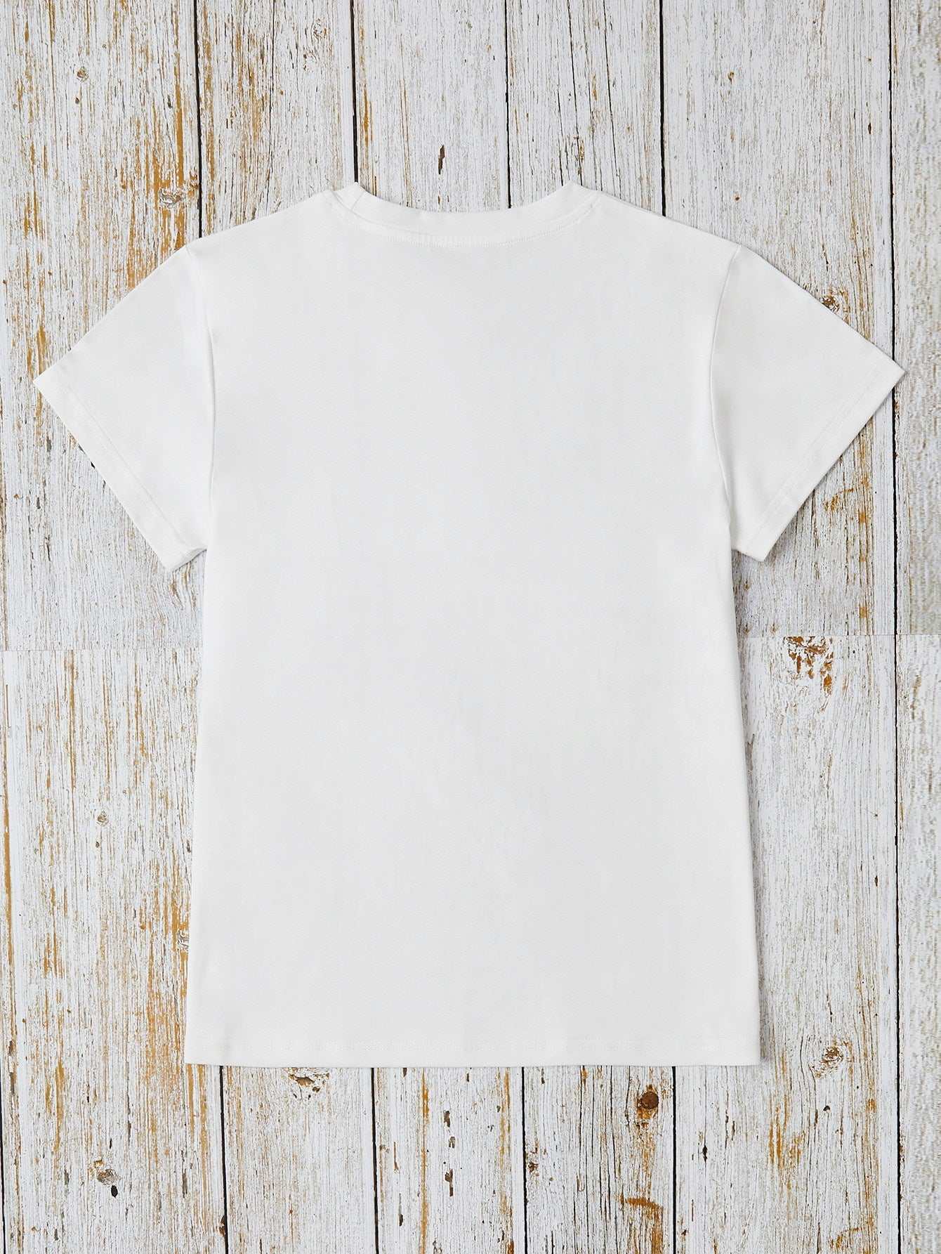 Letter Graphic Round Neck Short Sleeve