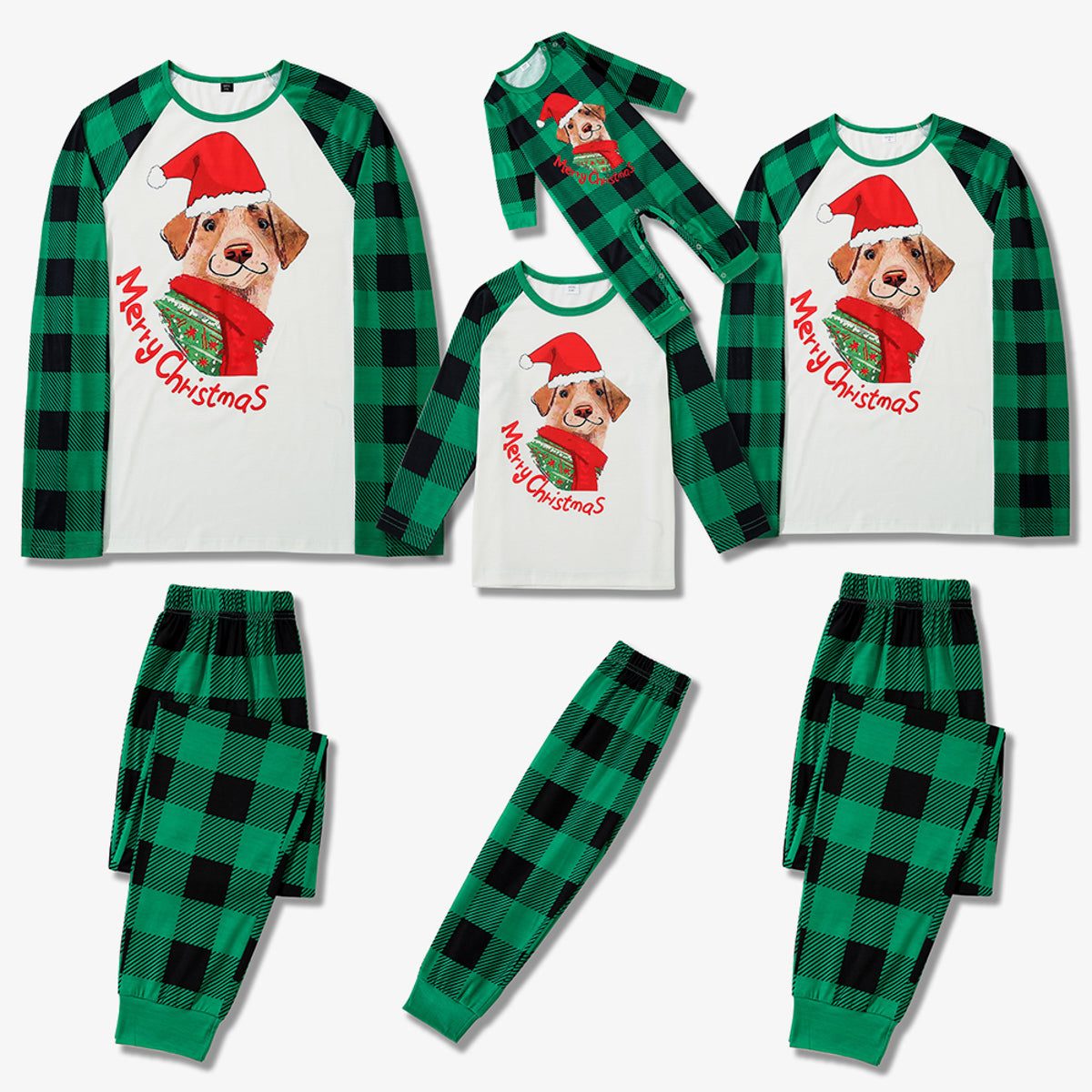 Men MERRY CHRISTMAS Graphic Top and Plaid Pants Set