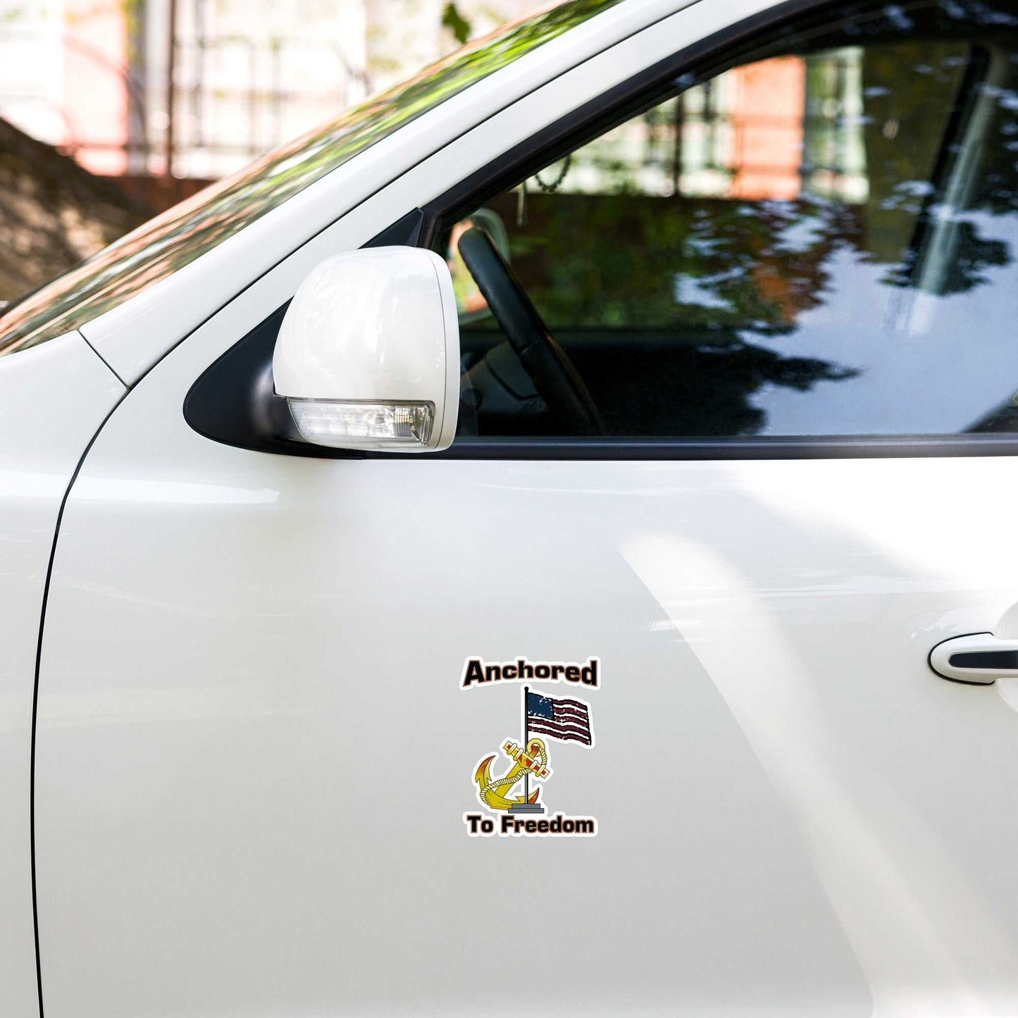 Anchored to Freedom (Rustic) Bubble-free stickers